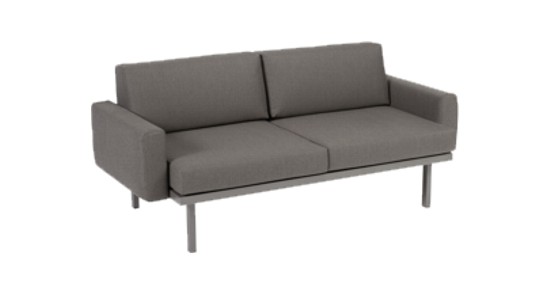 Modul Sylt 150x84 gepol AL li & re Sitzmodul Sylt grau ohne Hintergrund