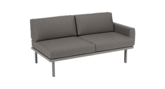 Modul Sylt 150x84 gepol AL li Modul Sylt in grau mit Armlehne rechts ohne Hintergrund