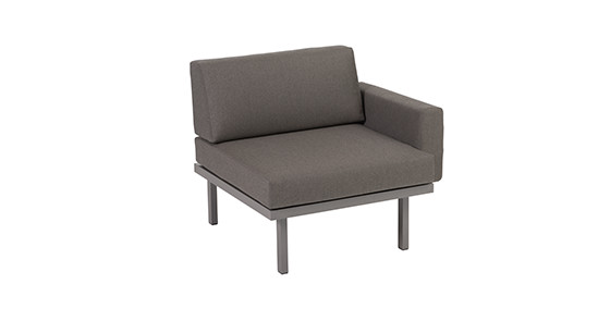 Modul Sylt 75x84 gepol AL li Graues Modul Sylt klein mit Armlehne rechts ohne Hintergrund