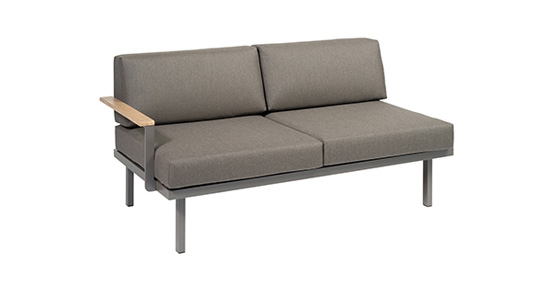 Modul Sylt Holz grau Armlehne rechts ohne Hintergrund